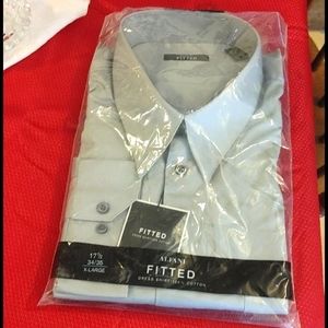 Alfani Fitted Dress Shirt NWT 100% Cotton